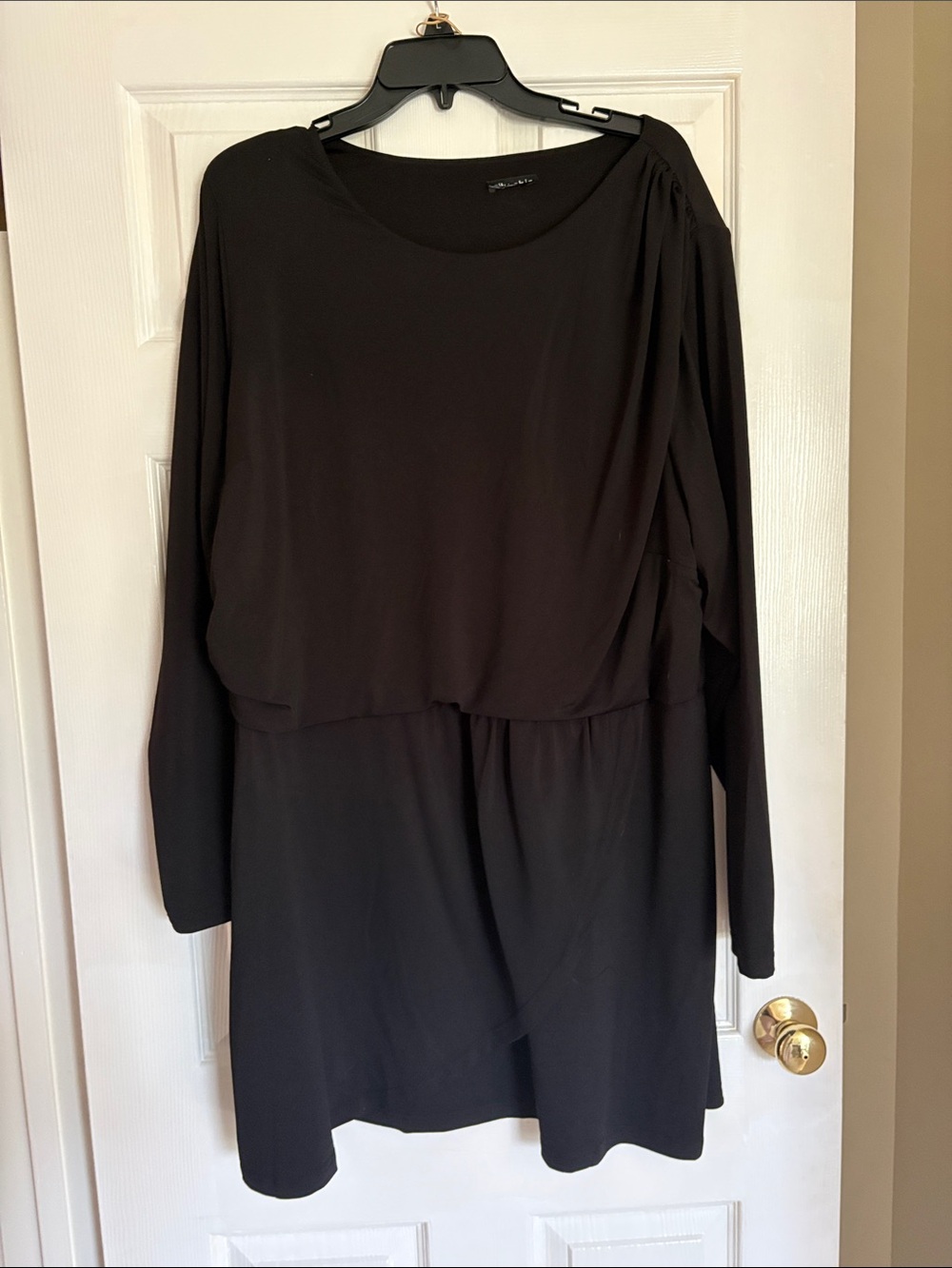 City Chic Black Long-Sleeve Layered Dress